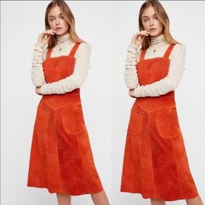 Amazing suede free people pinafore dress